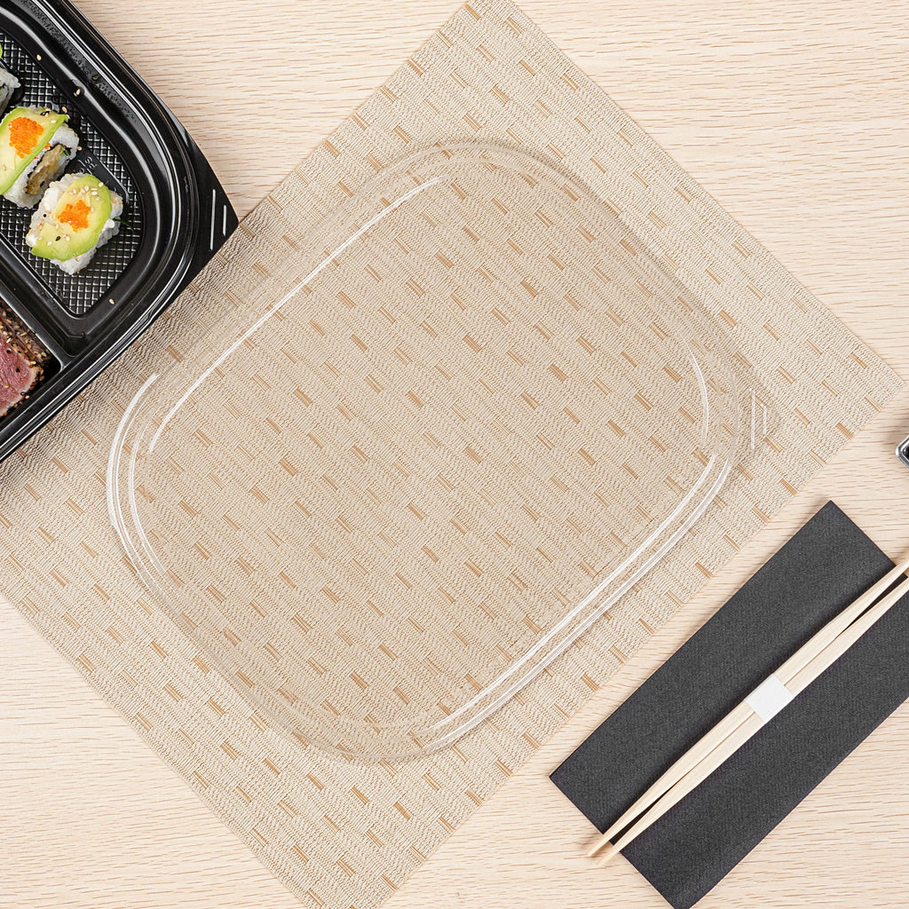 Bento Tek Rectangle Clear Plastic Lid - Fits 51 oz Bento Box - 100 count box