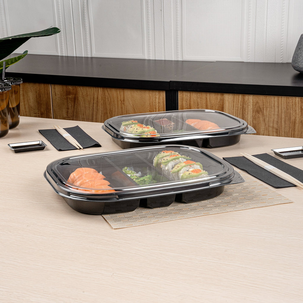 Bento Tek Rectangle Clear Plastic Lid - Fits 51 oz Bento Box - 100 count box