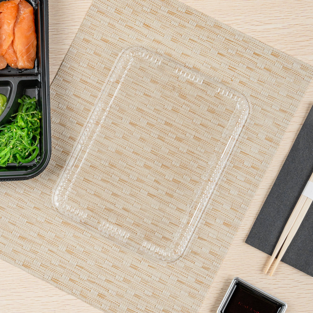Bento Tek Rectangle Clear Plastic Lid - Fits 26 oz Bento Box - 100 count box