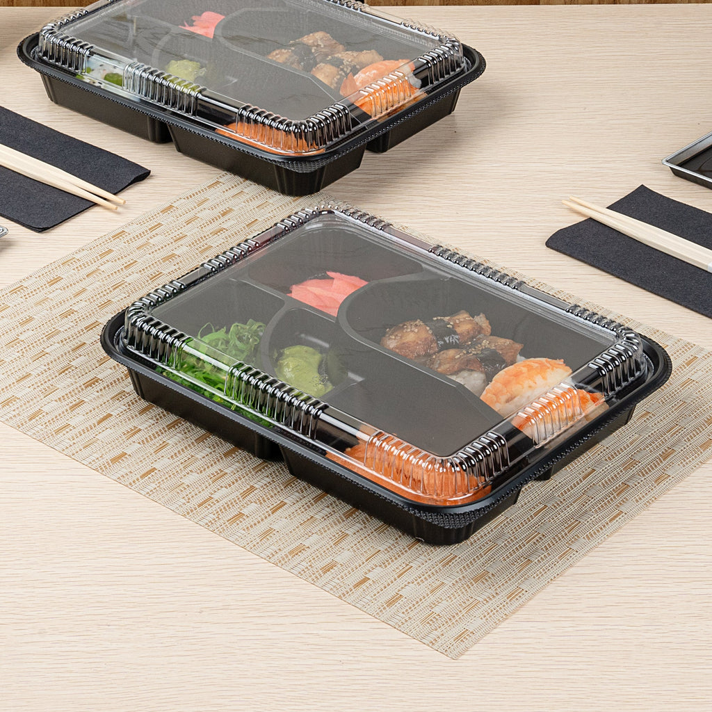Bento Tek Rectangle Clear Plastic Lid - Fits 26 oz Bento Box - 100 count box