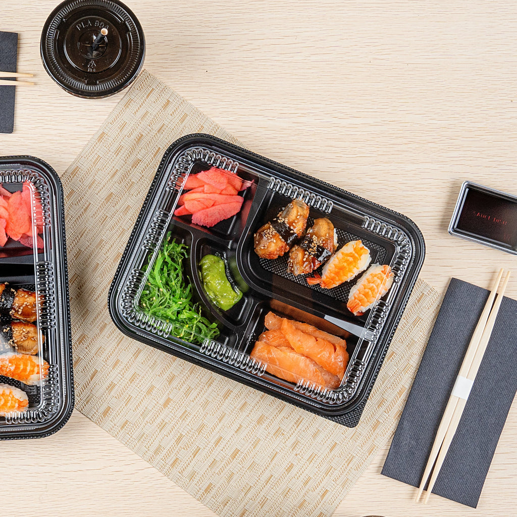 Bento Tek Rectangle Clear Plastic Lid - Fits 26 oz Bento Box - 100 count box