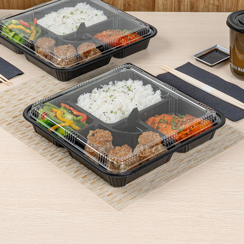 Bento Tek Square Clear Plastic Lid - Fits 40 oz Bento Box - 50 count box