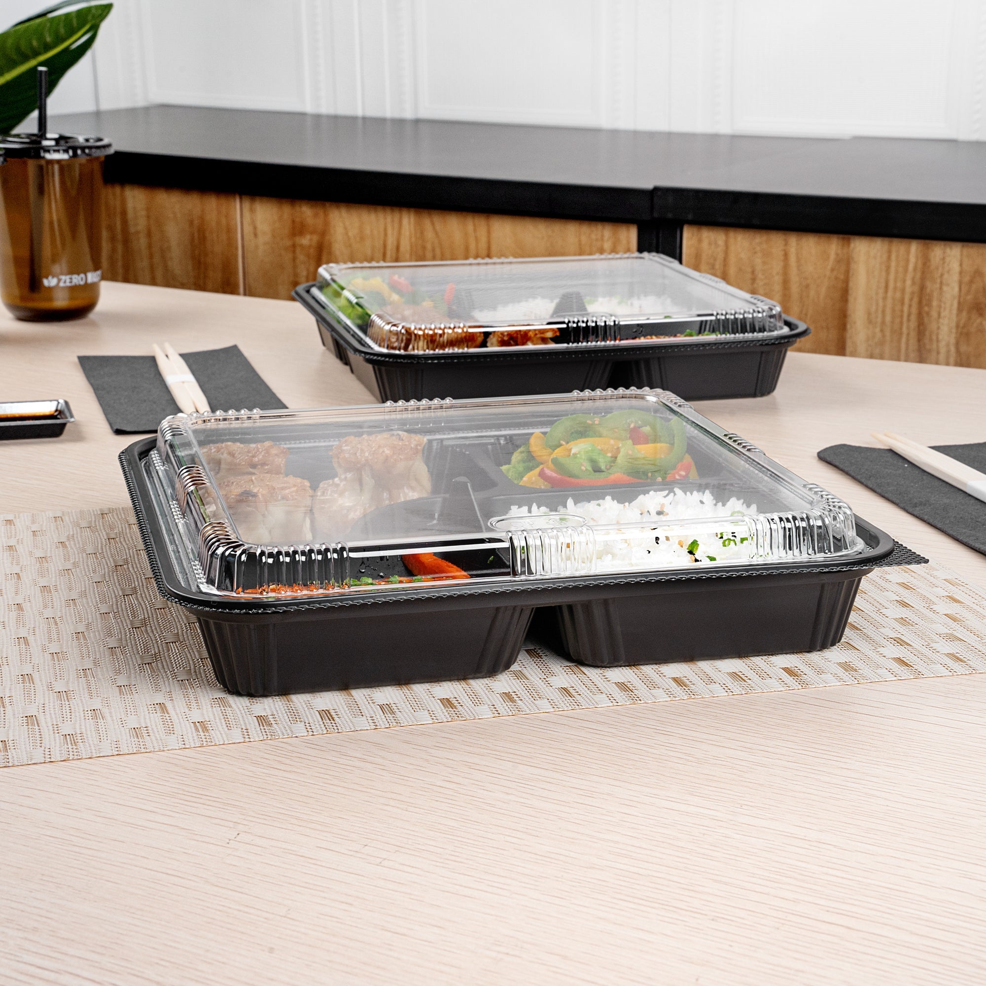 Bento Tek Square Clear Plastic Lid - Fits 40 oz Bento Box - 50 count box