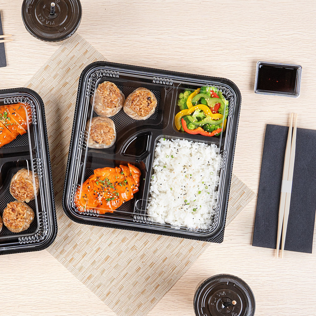 Bento Tek Square Clear Plastic Lid - Fits 40 oz Bento Box - 100 count box