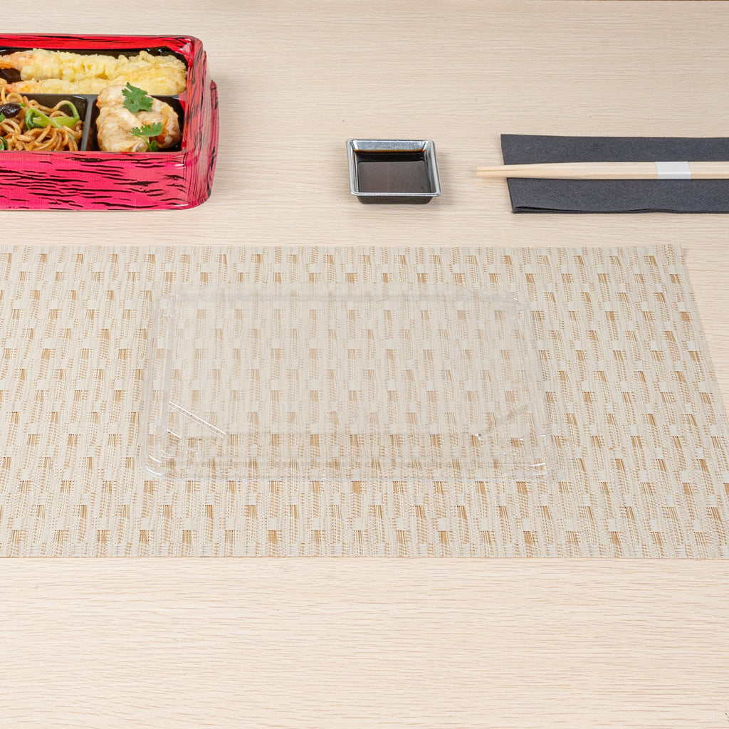 Bento Tek Rectangle Clear Plastic Lid - Fits 15 oz Bento Box - 50 count box