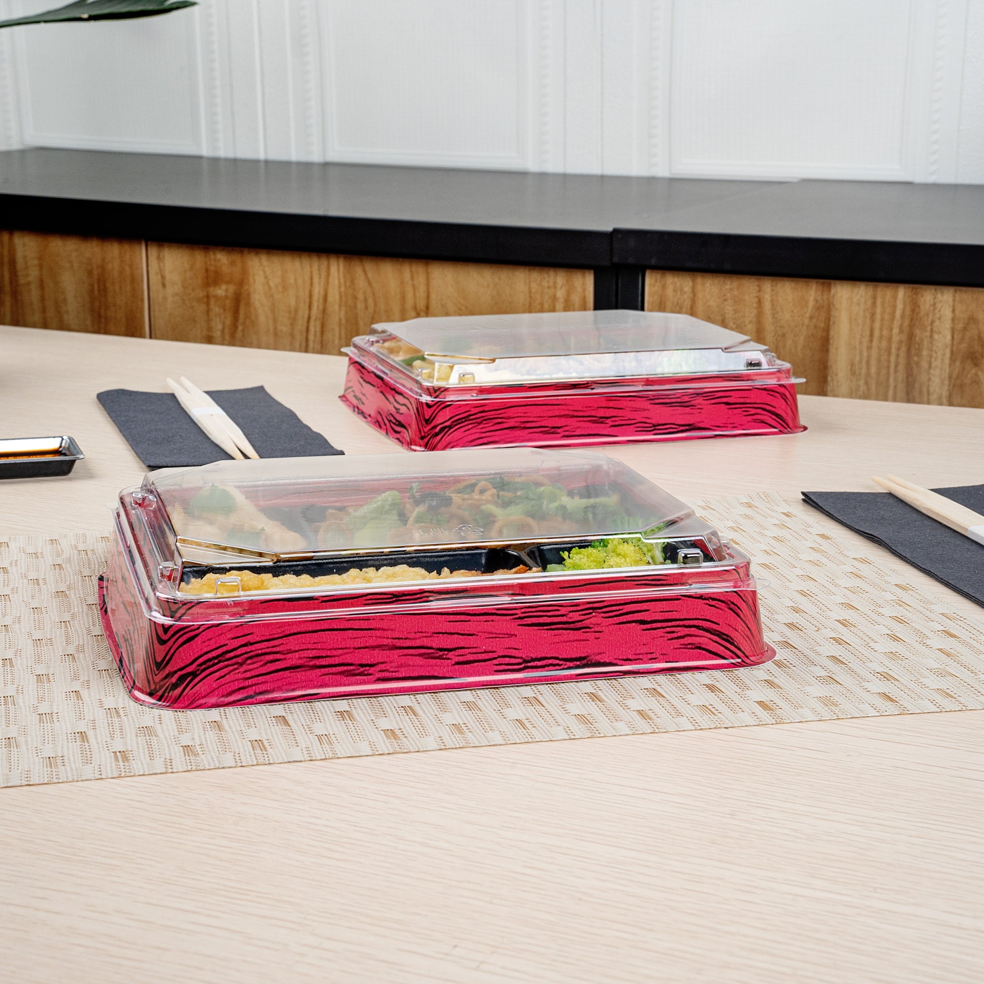 Bento Tek Rectangle Clear Plastic Lid - Fits 15 oz Bento Box - 50 count box