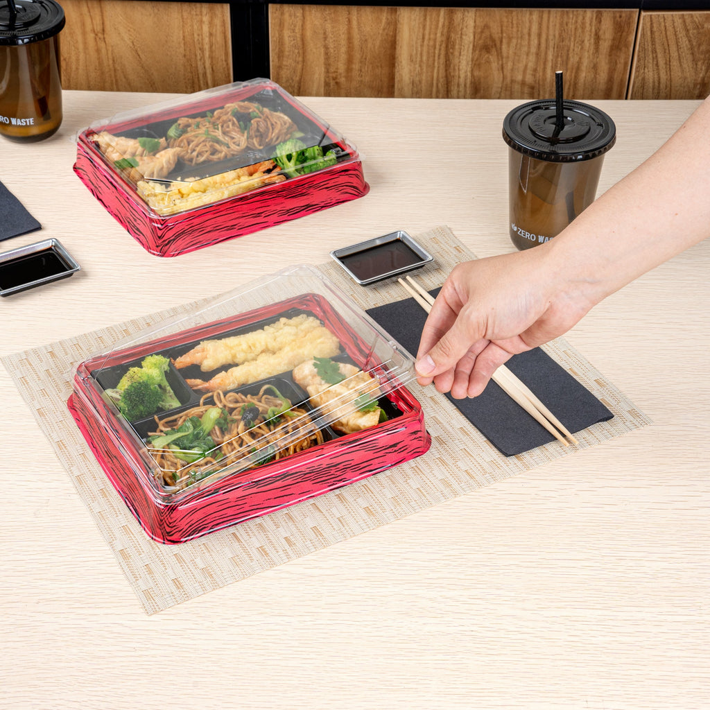 Bento Tek Rectangle Clear Plastic Lid - Fits 15 oz Bento Box - 100 count box