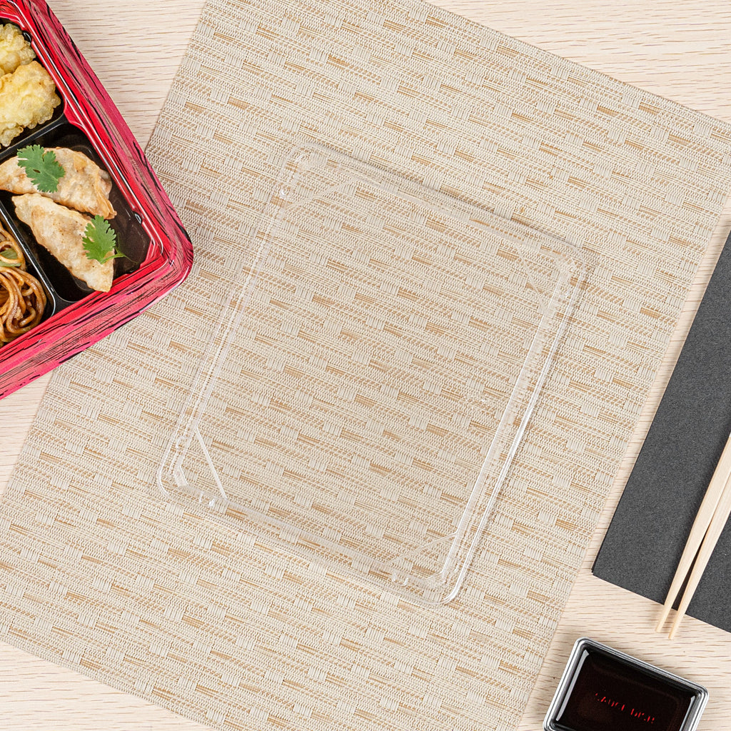 Bento Tek Rectangle Clear Plastic Lid - Fits 15 oz Bento Box - 100 count box