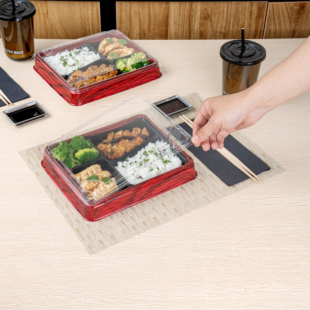 Bento Tek Rectangle Clear Plastic Lid - Fits 19 oz Bento Box - 50 count box