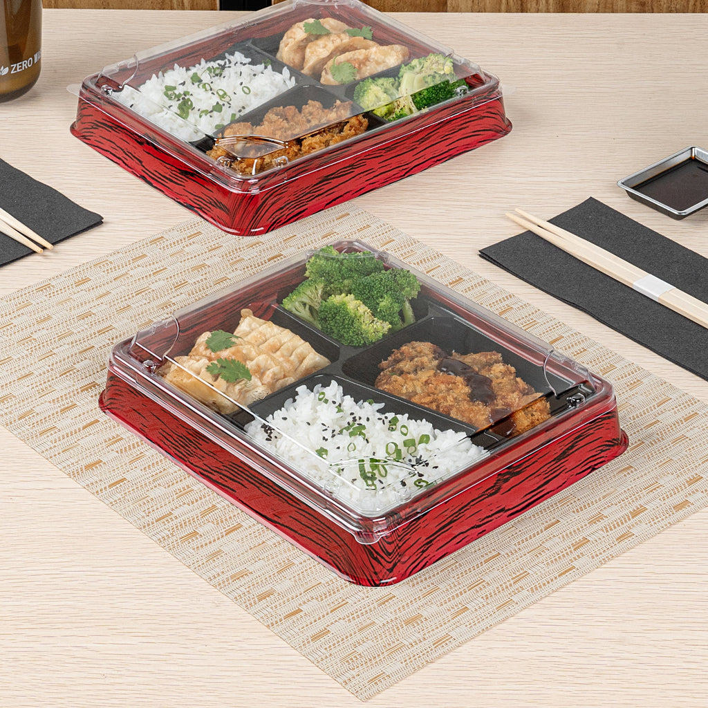 Bento Tek Rectangle Clear Plastic Lid - Fits 19 oz Bento Box - 50 count box