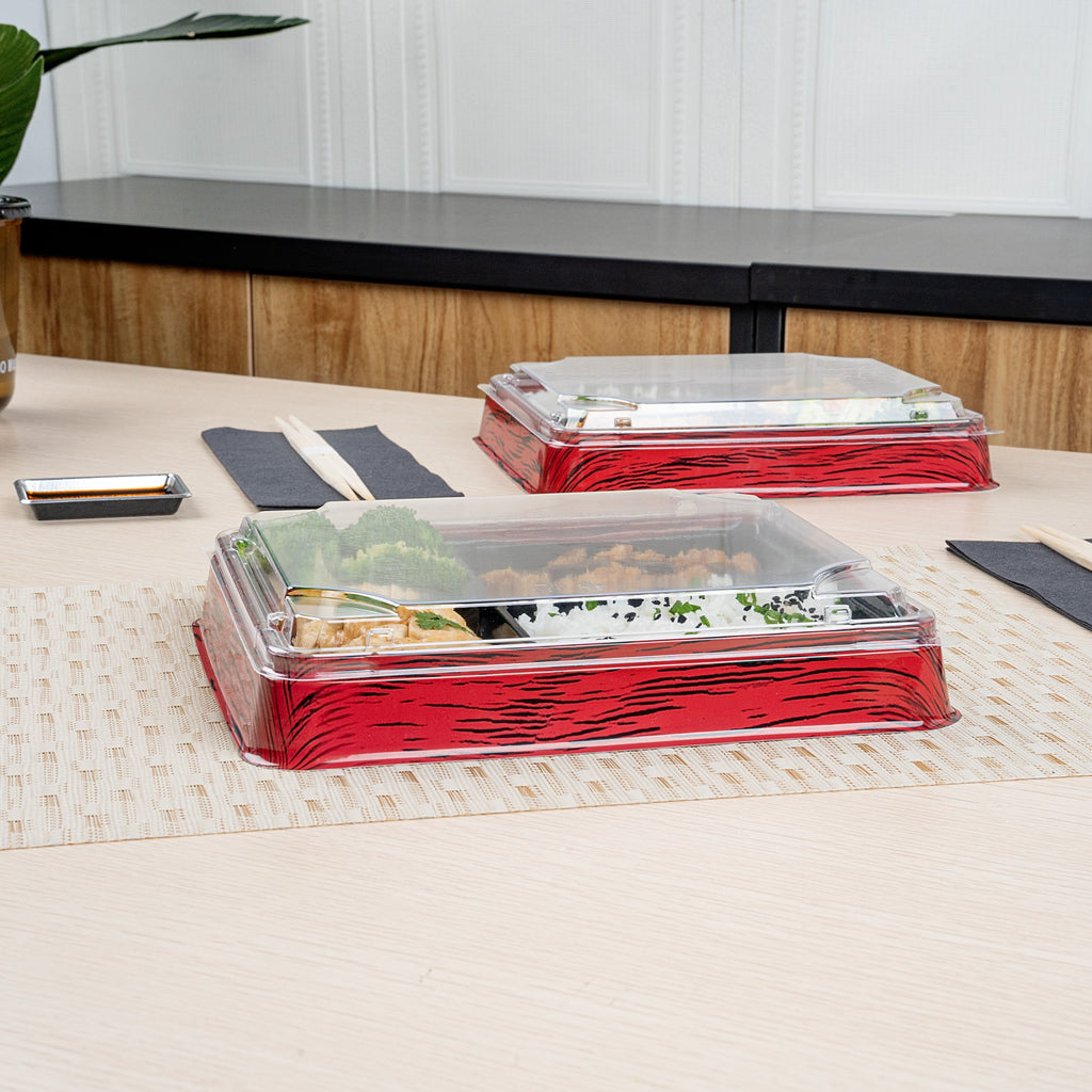 Bento Tek Rectangle Clear Plastic Lid - Fits 19 oz Bento Box - 50 count box