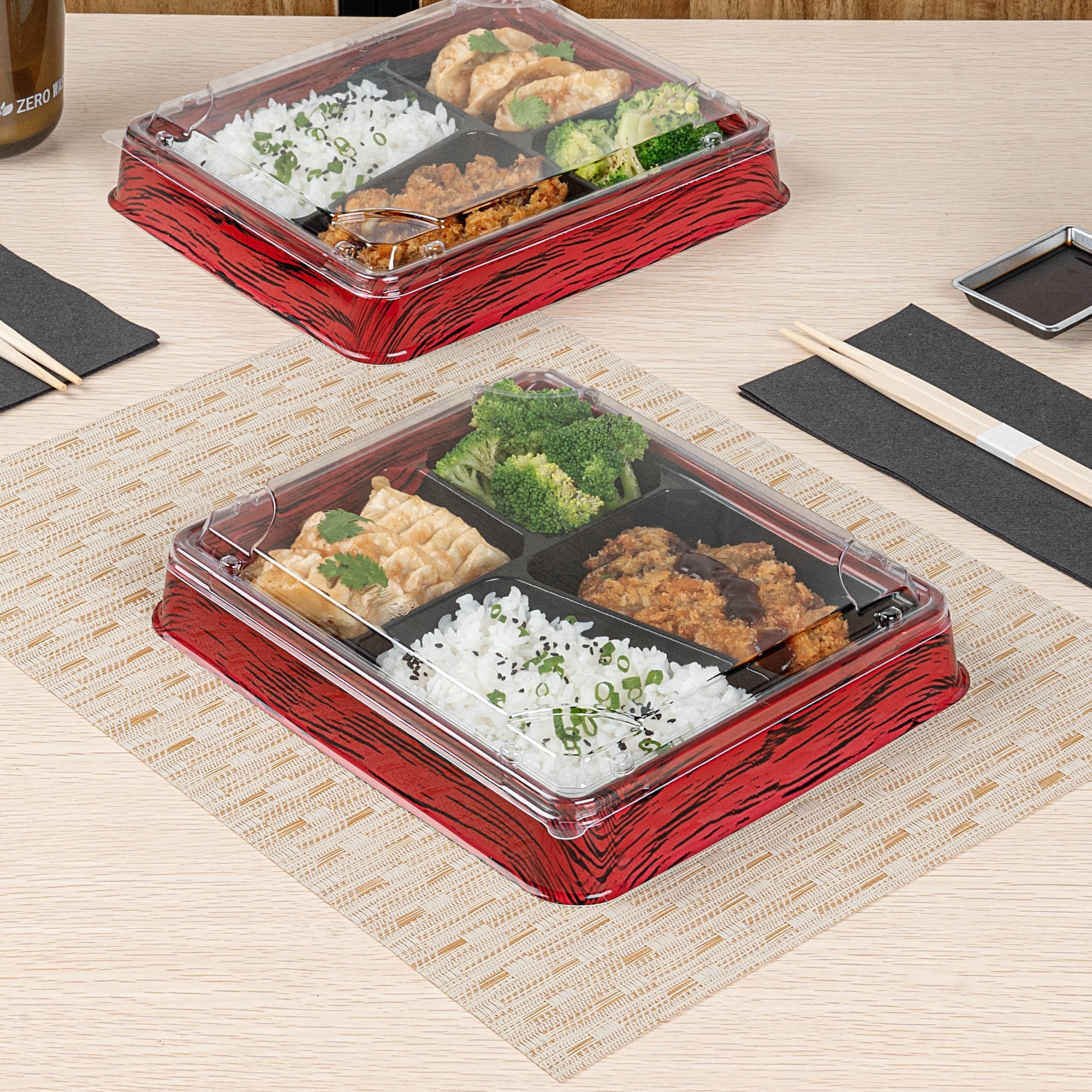 Bento Tek Rectangle Clear Plastic Lid - Fits 19 oz Bento Box - 100 count box