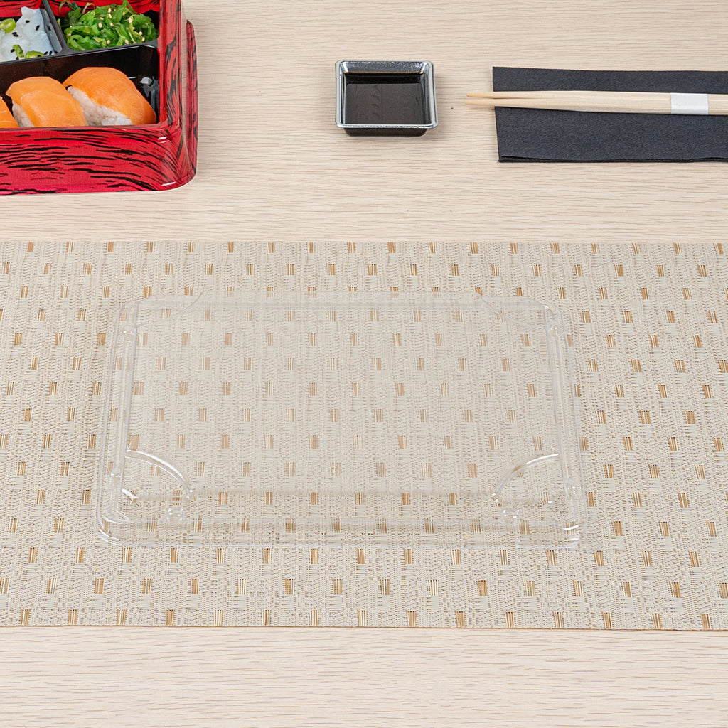Bento Tek Rectangle Clear Plastic Lid - Fits 18 oz Bento Box - 50 count box