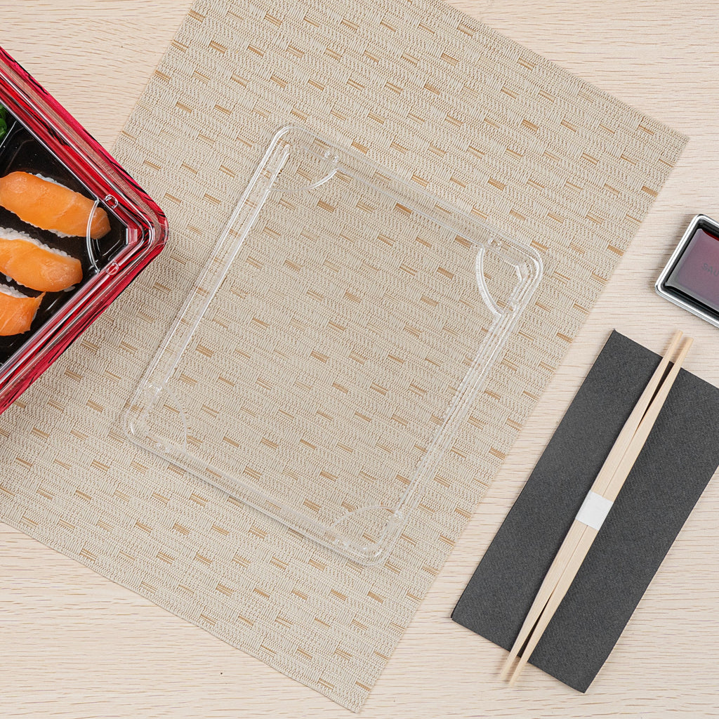 Bento Tek Rectangle Clear Plastic Lid - Fits 18 oz Bento Box - 50 count box