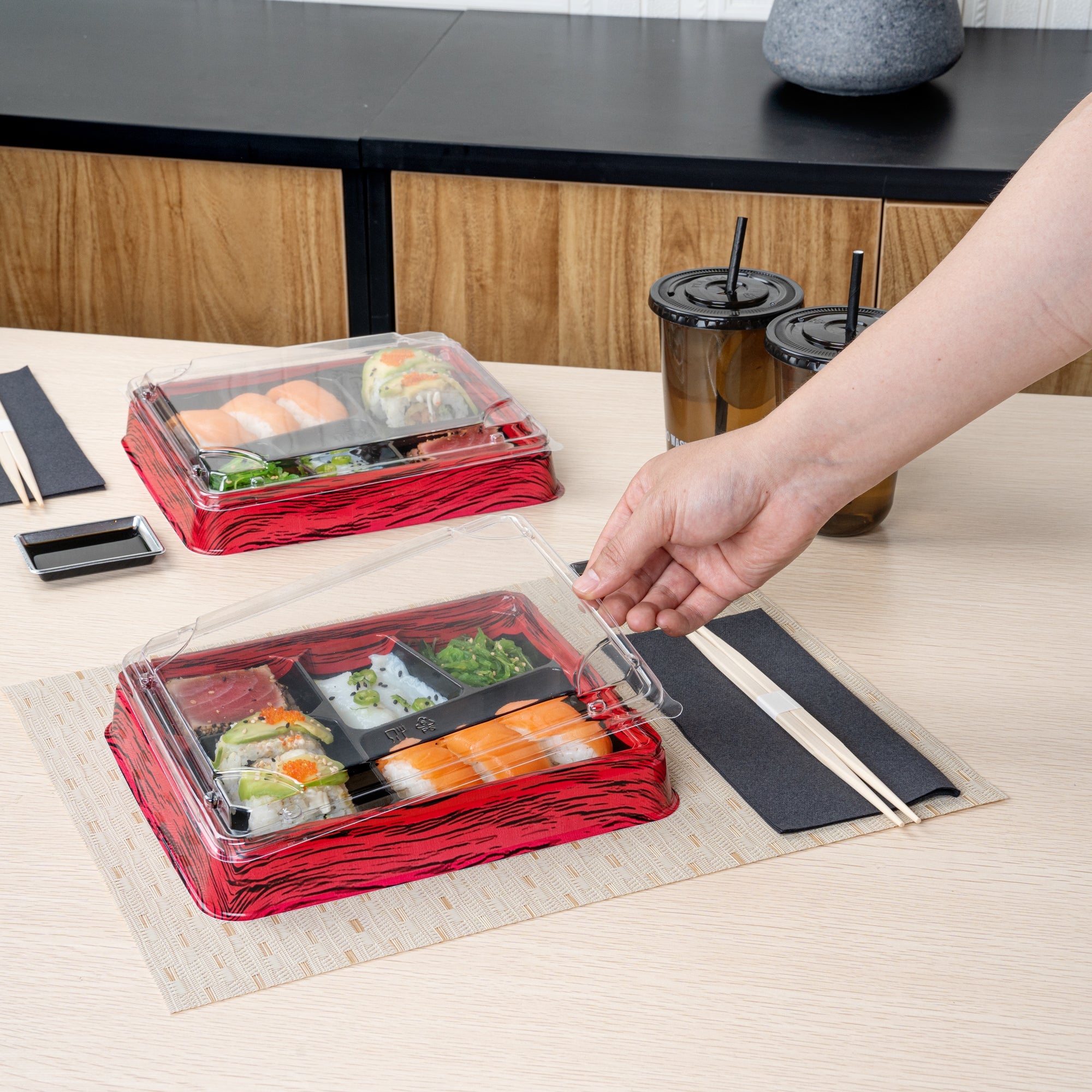 Bento Tek Rectangle Clear Plastic Lid - Fits 18 oz Bento Box - 100 count box