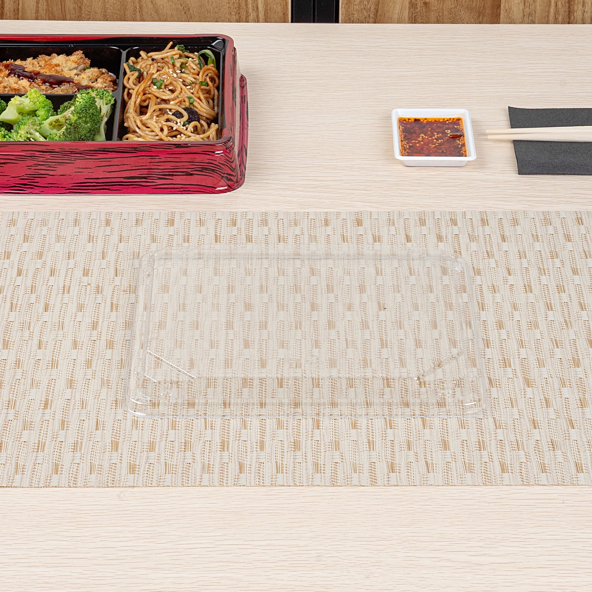Bento Tek Rectangle Clear Plastic Lid - Fits 16 oz Bento Box - 50 count box