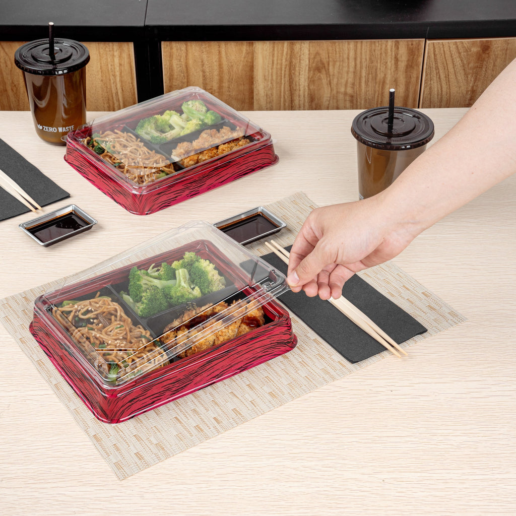 Bento Tek Rectangle Clear Plastic Lid - Fits 16 oz Bento Box - 50 count box