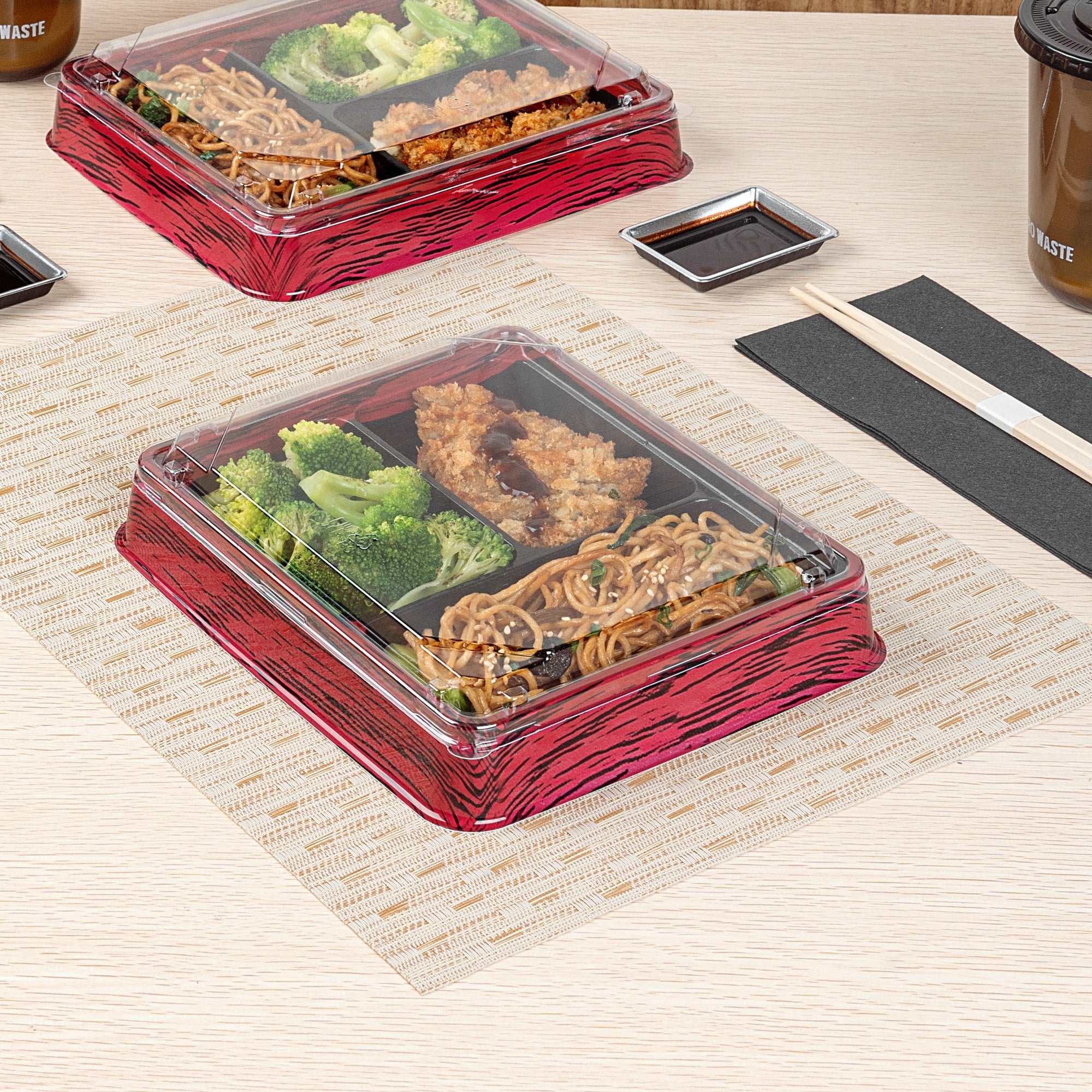 Bento Tek Rectangle Clear Plastic Lid - Fits 16 oz Bento Box - 50 count box