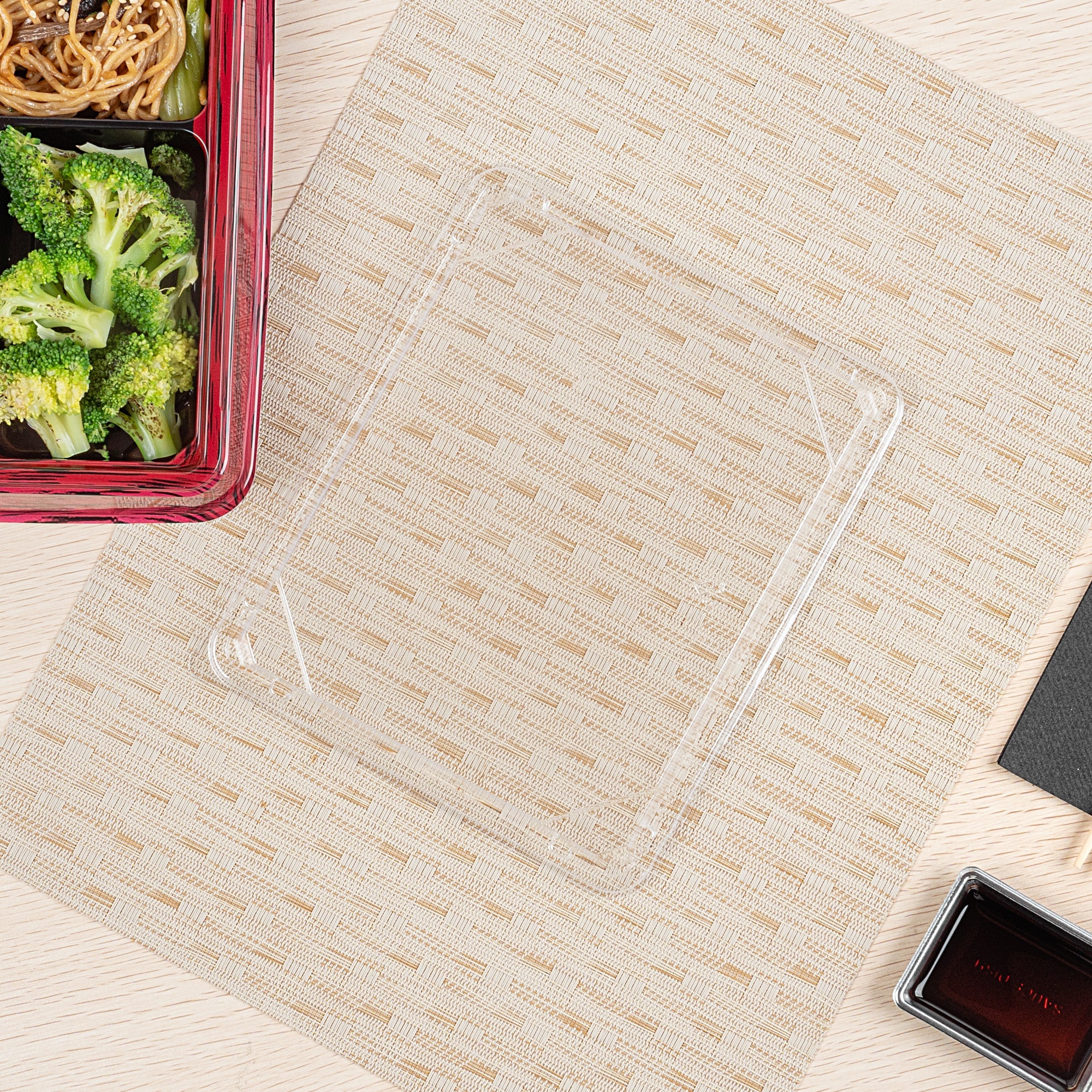 Bento Tek Rectangle Clear Plastic Lid - Fits 16 oz Bento Box - 50 count box