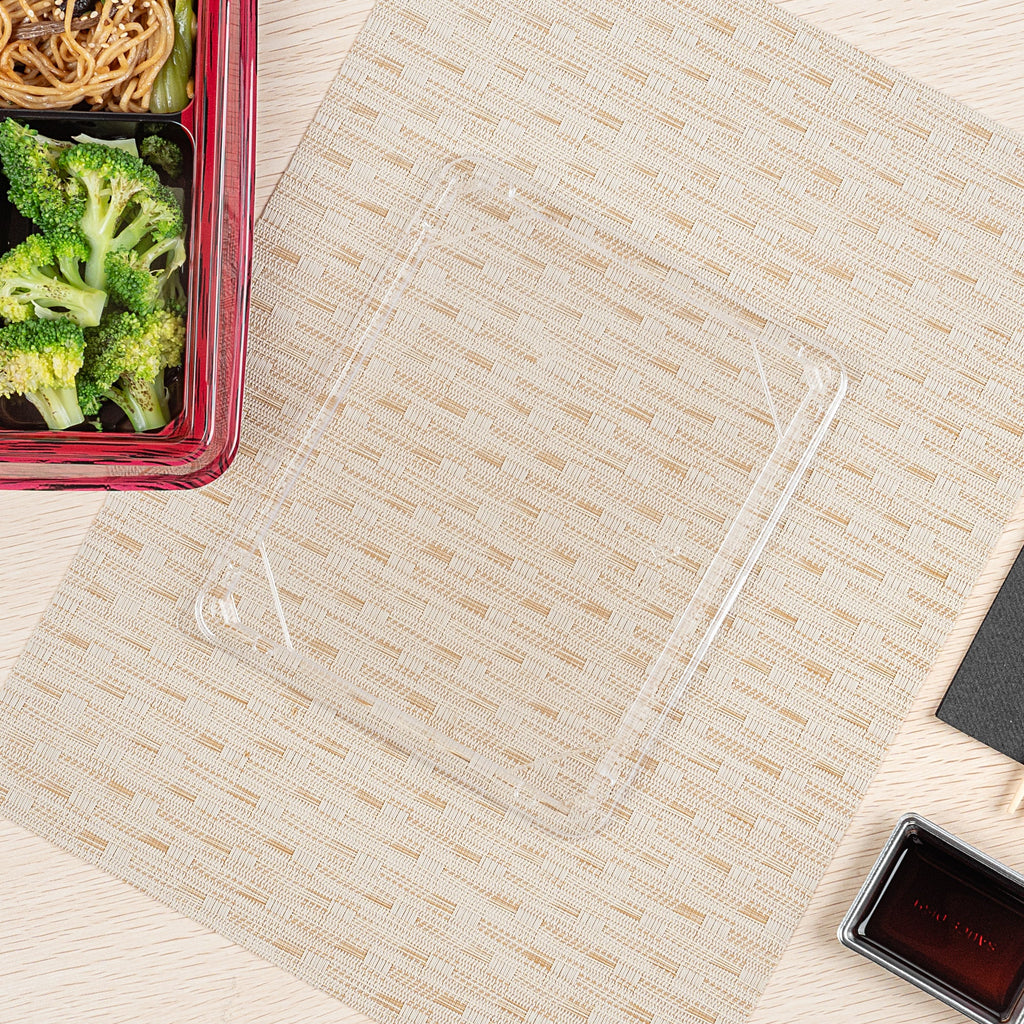 Bento Tek Rectangle Clear Plastic Lid - Fits 16 oz Bento Box - 100 count box