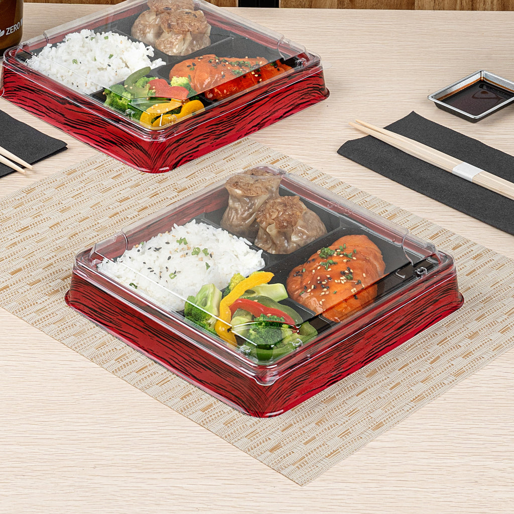 Bento Tek Square Clear Plastic Lid - Fits 18 oz Bento Box - 50 count box