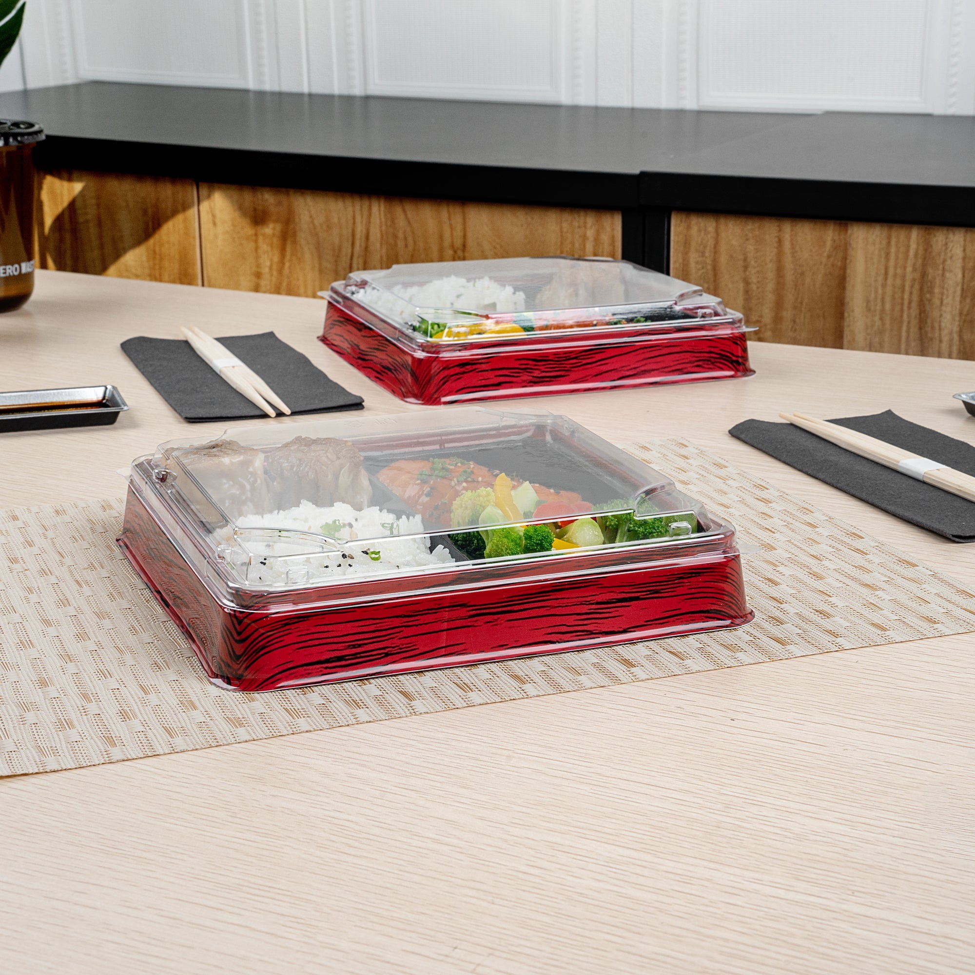 Bento Tek Square Clear Plastic Lid - Fits 18 oz Bento Box - 50 count box