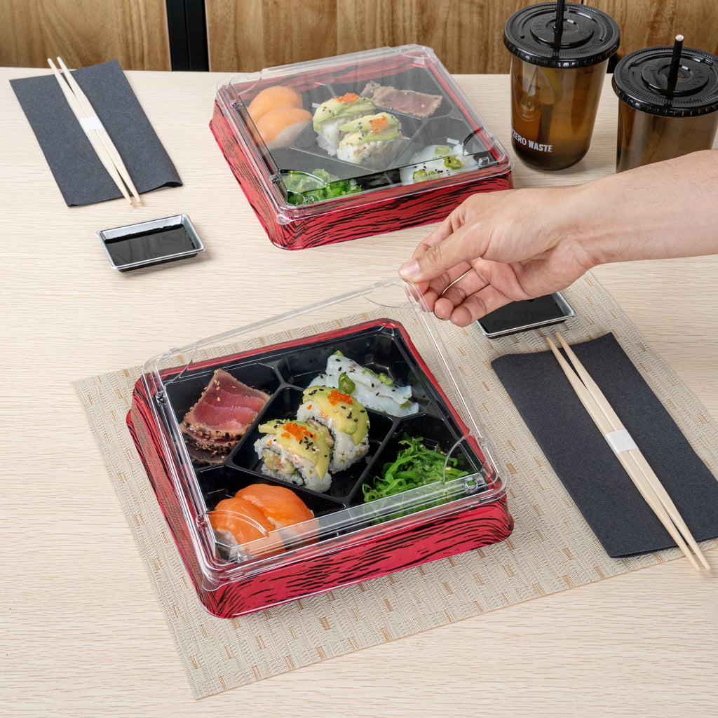 Bento Tek Square Clear Plastic Lid - Fits 19 oz Bento Box - 50 count box