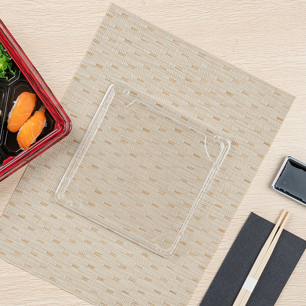 Bento Tek Square Clear Plastic Lid - Fits 19 oz Bento Box - 100 count box
