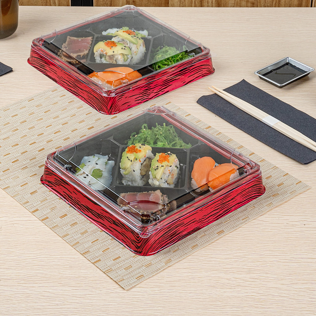 Bento Tek Square Clear Plastic Lid - Fits 19 oz Bento Box - 100 count box