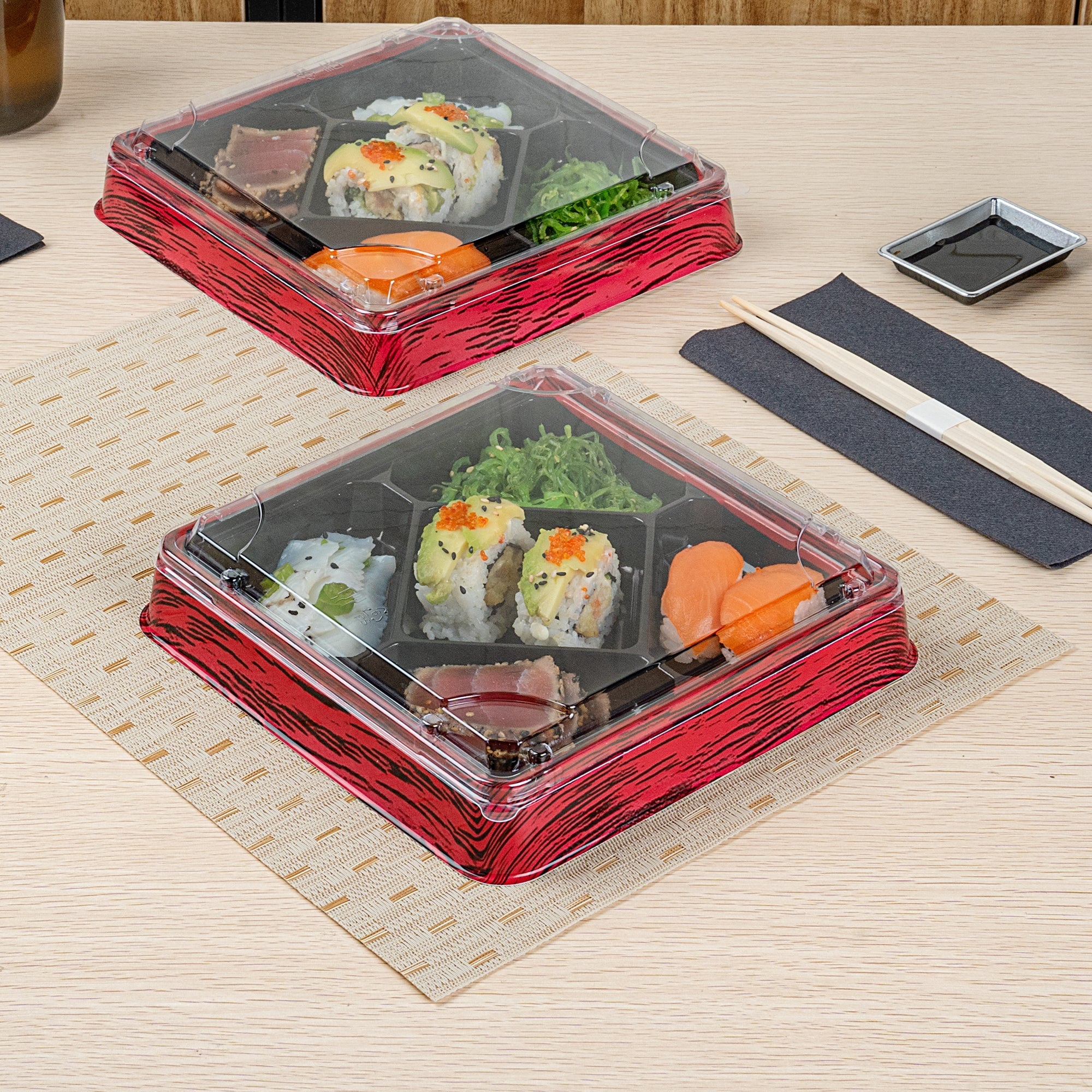 Bento Tek Square Clear Plastic Lid - Fits 19 oz Bento Box - 100 count box