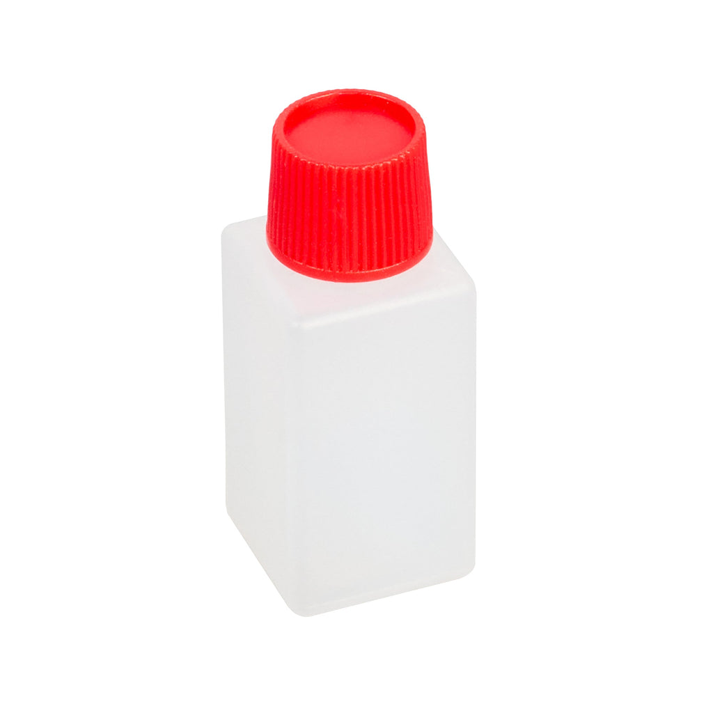 Bento Tek 6 mL Translucent Plastic Soy Sauce Bottle - with Red Cap - 1/2" x 1/2" x 1 3/4" - 100 count box