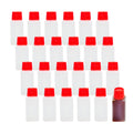 Bento Tek 6 mL Translucent Plastic Soy Sauce Bottle - with Red Cap - 1/2" x 1/2" x 1 3/4" - 1000 count box