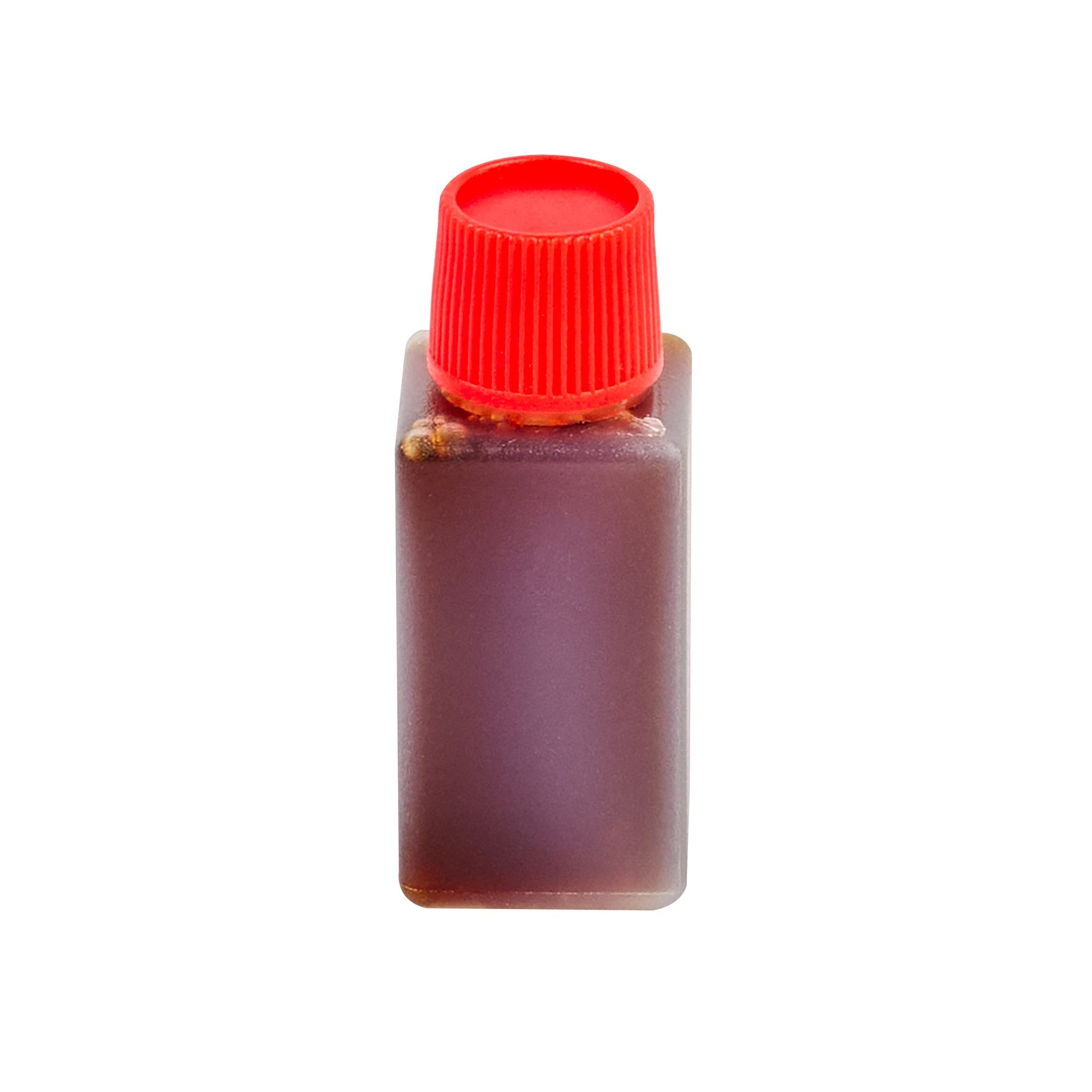 Bento Tek 6 mL Translucent Plastic Soy Sauce Bottle - with Red Cap - 1/2" x 1/2" x 1 3/4" - 1000 count box