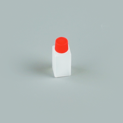 Bento Tek 6 mL Translucent Plastic Soy Sauce Bottle - with Red Cap - 1/2" x 1/2" x 1 3/4" - 1000 count box