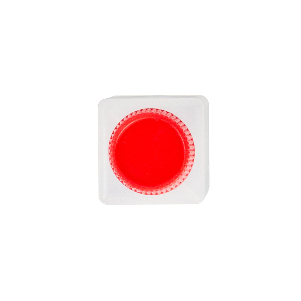 Bento Tek 6 mL Translucent Plastic Soy Sauce Bottle - with Red Cap - 1/2" x 1/2" x 1 3/4" - 1000 count box