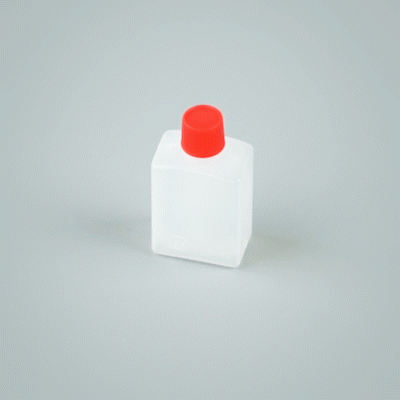 Bento Tek 15 mL Translucent Plastic Soy Sauce Bottle - with Red Cap - 1" x 3/4" x 2" - 100 count box