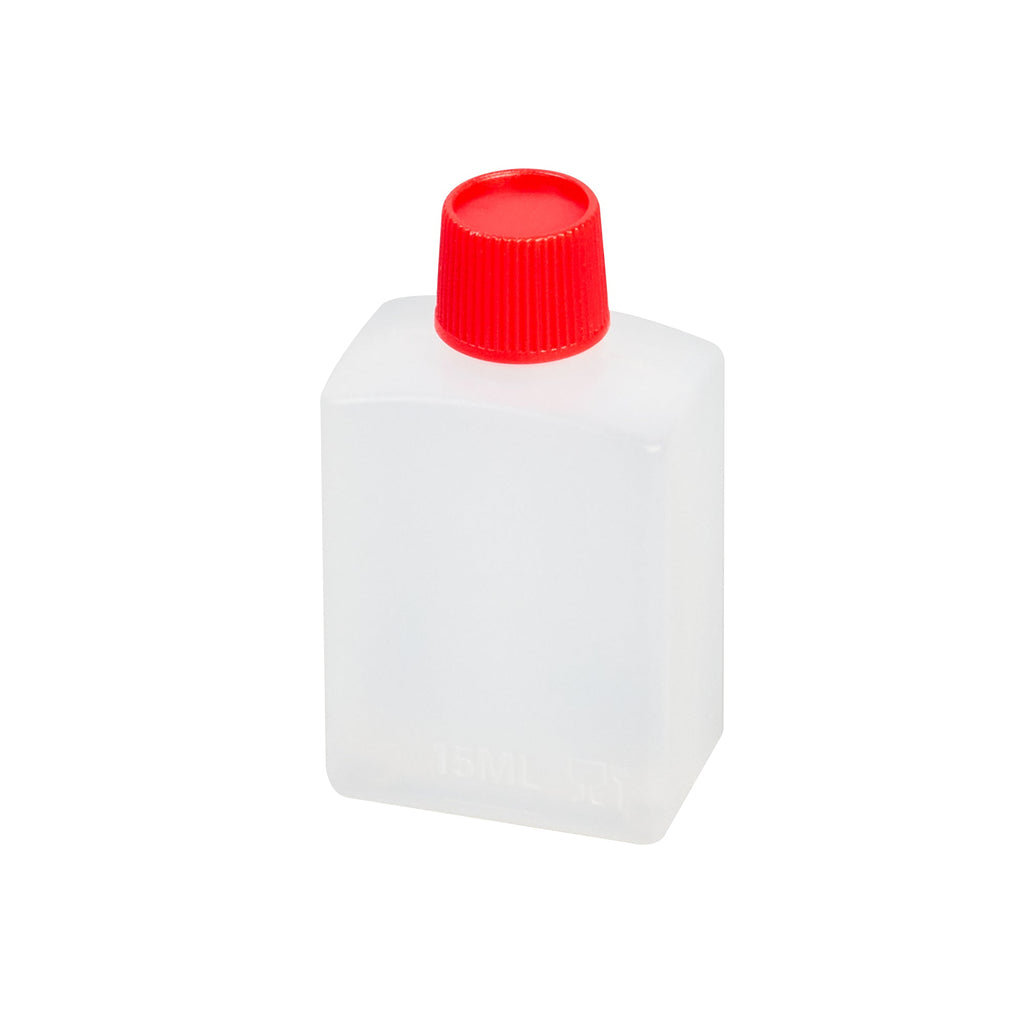 Bento Tek 15 mL Translucent Plastic Soy Sauce Bottle - with Red Cap - 1" x 3/4" x 2" - 100 count box