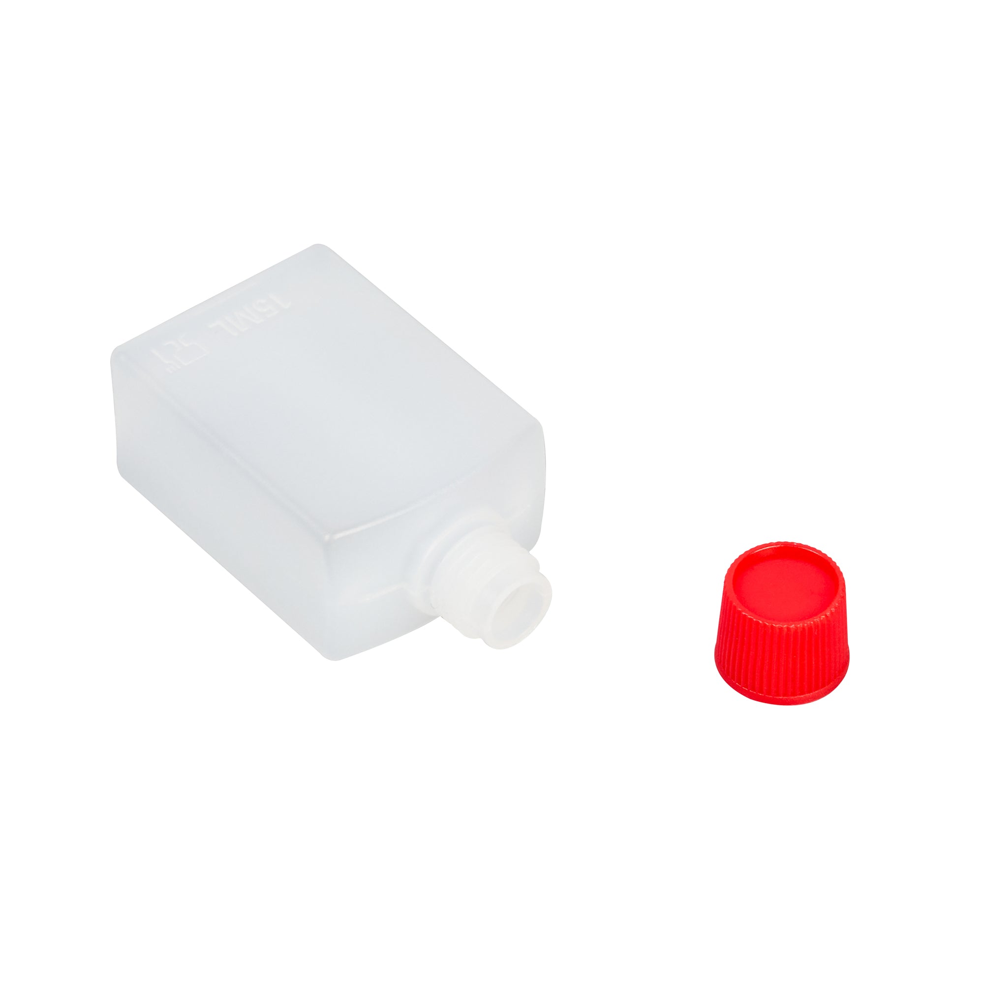 Bento Tek 15 mL Translucent Plastic Soy Sauce Bottle - with Red Cap - 1" x 3/4" x 2" - 100 count box