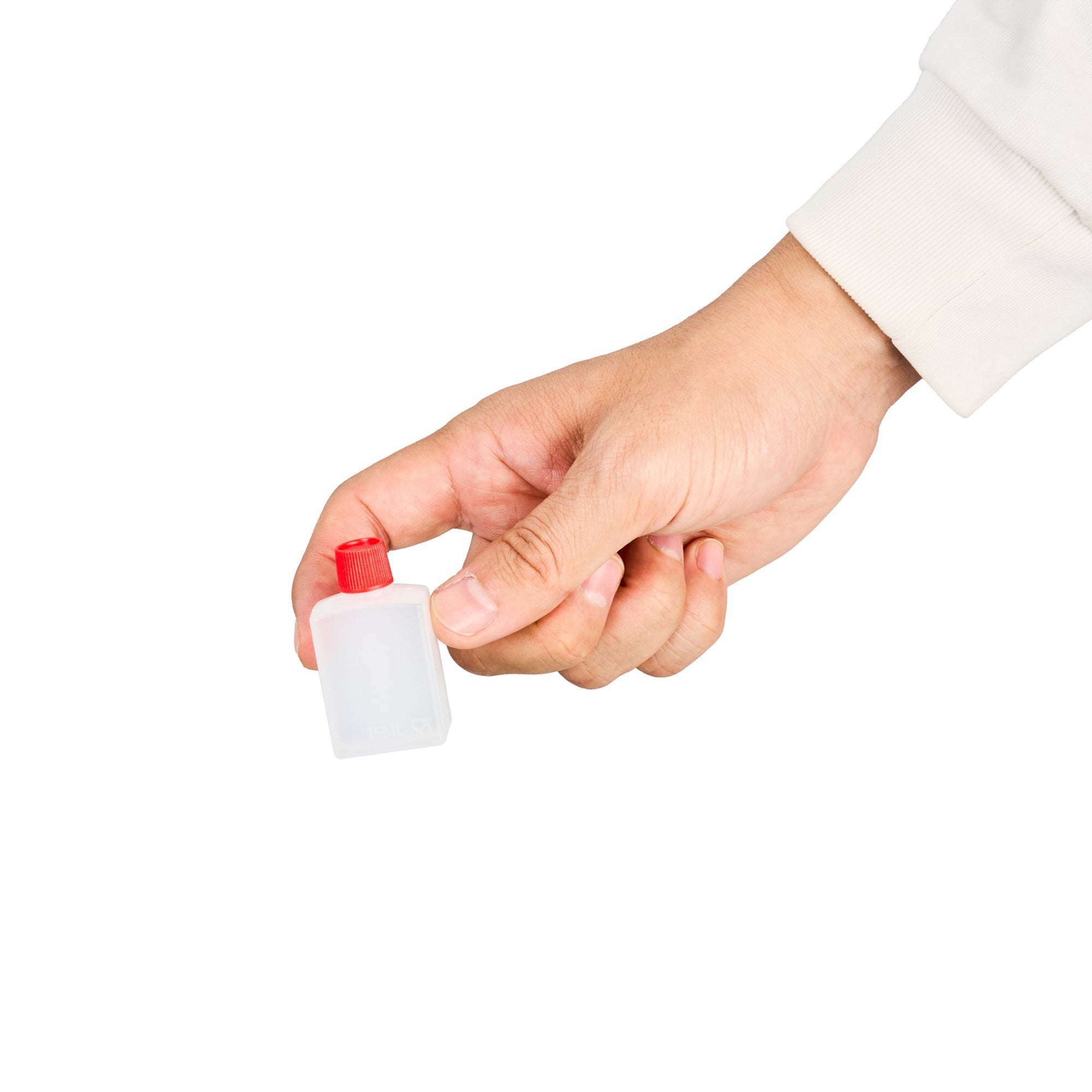 Bento Tek 15 mL Translucent Plastic Soy Sauce Bottle - with Red Cap - 1" x 3/4" x 2" - 1000 count box
