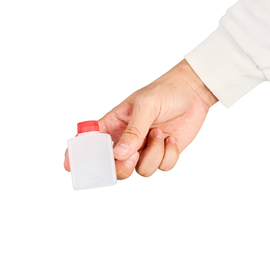 Bento Tek 2 oz Translucent Plastic Soy Sauce Bottle - with Red Cap - 1 1/2" x 1" x 2 1/2" - 1000 count box