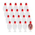 Bento Tek 3 mL Translucent Plastic Fish Soy Sauce Bottle - with Red Cap - 2 1/4" x 1/2" x 1" - 100 count box