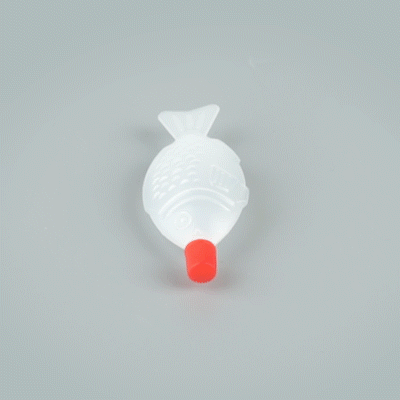 Bento Tek 8 mL Translucent Plastic Fish Soy Sauce Bottle - with Red Cap - 3" x 1/2" x 1 1/4" - 100 count box