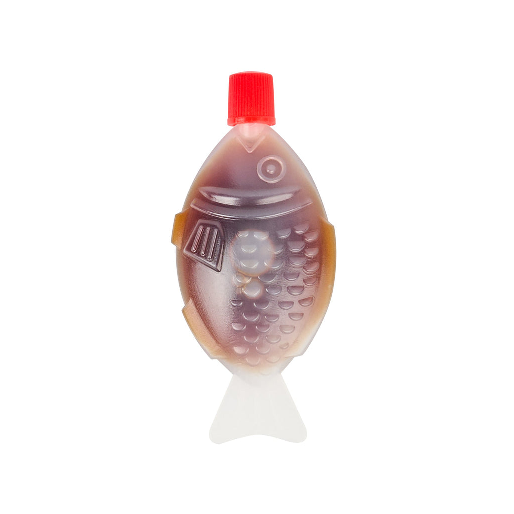 Bento Tek 8 mL Translucent Plastic Fish Soy Sauce Bottle - with Red Cap - 3" x 1/2" x 1 1/4" - 1000 count box