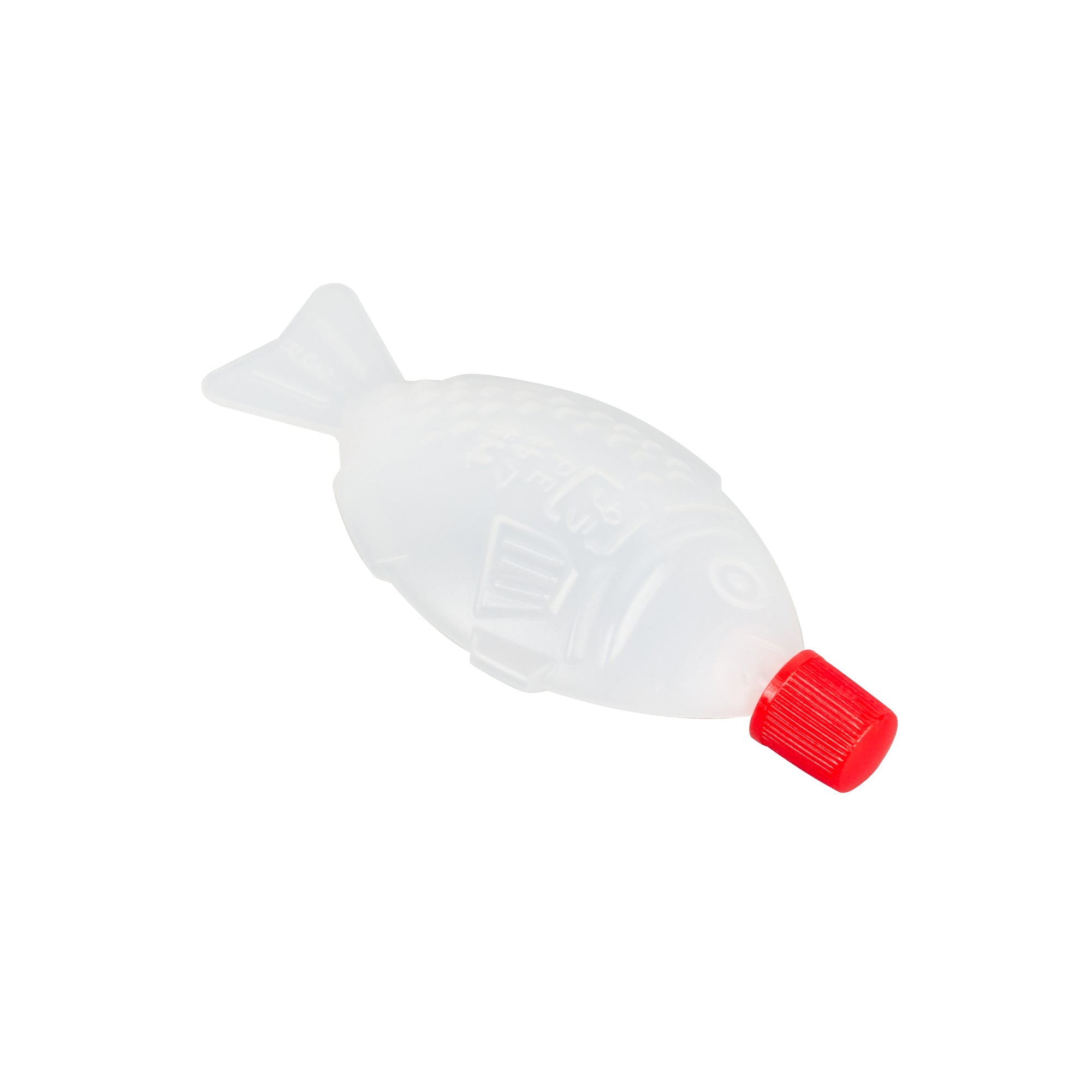 Bento Tek 8 mL Translucent Plastic Fish Soy Sauce Bottle - with Red Cap - 3" x 1/2" x 1 1/4" - 1000 count box