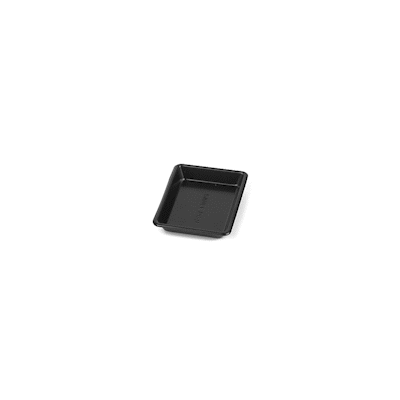 Bento Tek 1 oz Rectangle Black Plastic Sauce Dish - 3" x 2 1/4" - 1000 count box