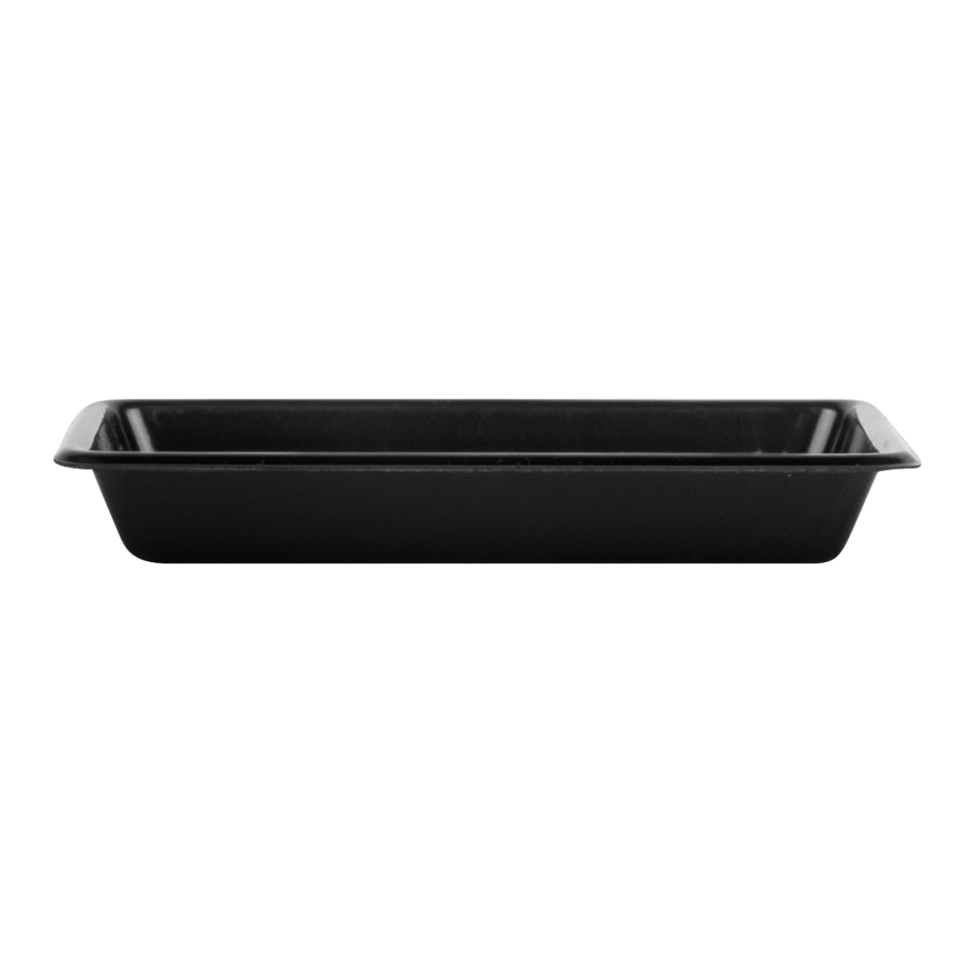 Bento Tek 1 oz Rectangle Black Plastic Sauce Dish - 3" x 2 1/4" - 1000 count box
