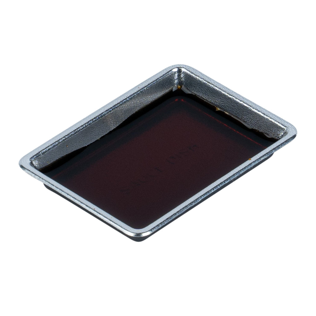 Bento Tek 1 oz Rectangle Silver Plastic Sauce Dish - 3" x 2 1/4" - 100 count box