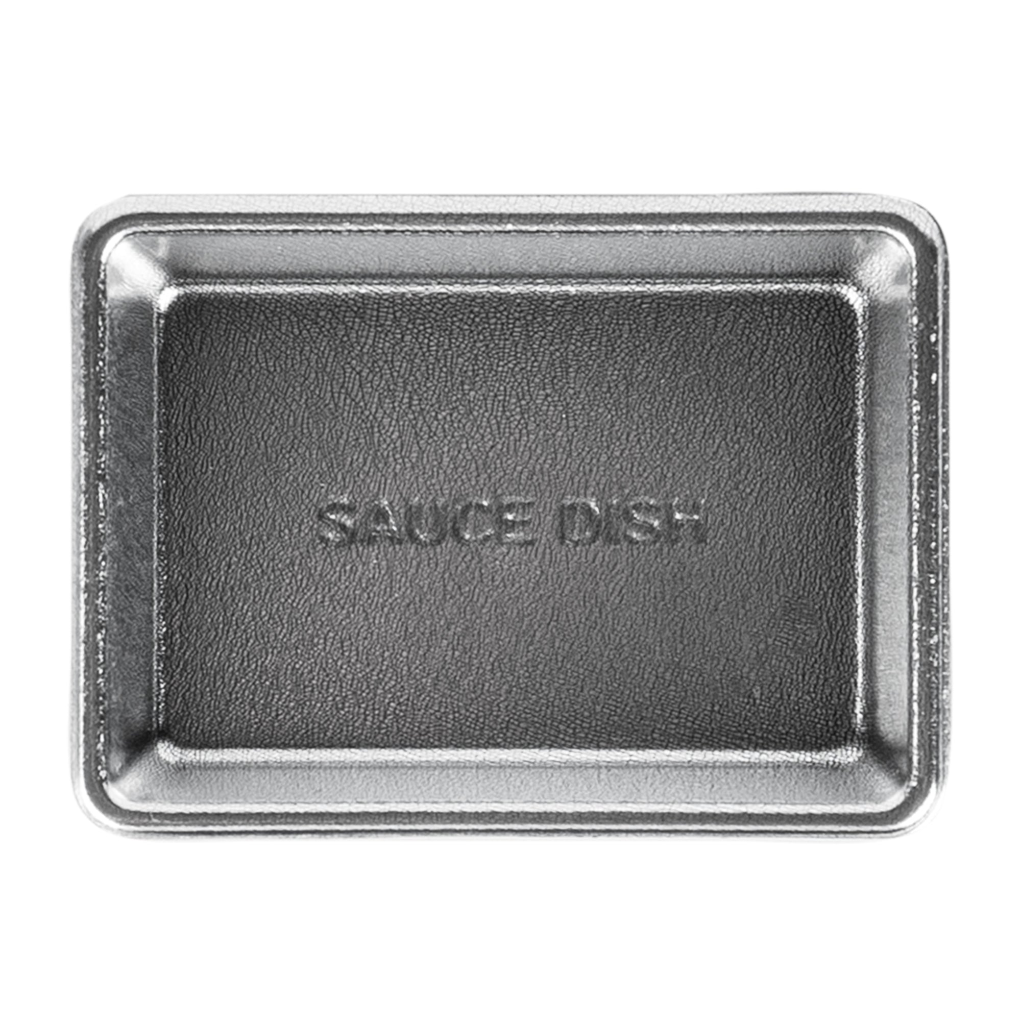 Bento Tek 1 oz Rectangle Silver Plastic Sauce Dish - 3" x 2 1/4" - 100 count box