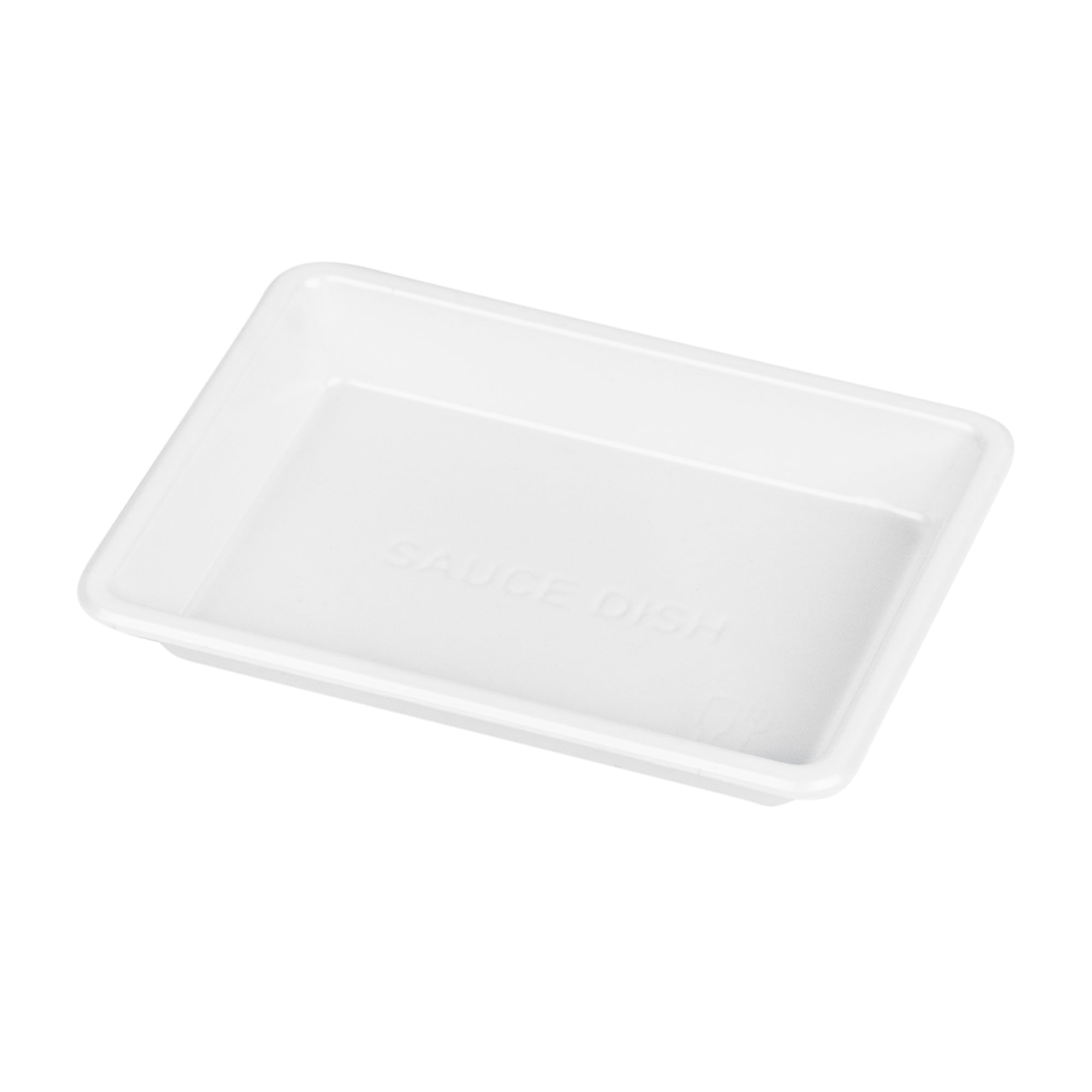 Bento Tek 1 oz Rectangle White Plastic Sauce Dish - 3" x 2 1/4" - 100 count box