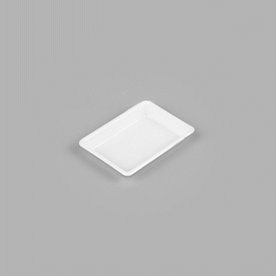 Bento Tek 1 oz Rectangle White Plastic Sauce Dish - 3" x 2 1/4" - 1000 count box